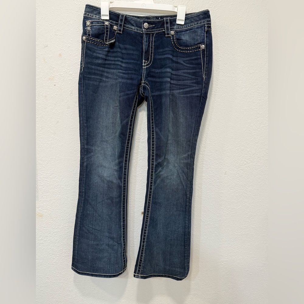 Miss Me Signature Rise Bootcut Jeans Dark Wash Size 32 Inseam 34